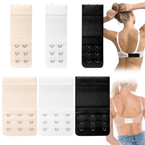 Prolunga Reggiseno 3 Ganci Reggiseno Estensione Reggiseno Extender 6 PCS Reggiseno Prolunga per Reggiseno Cinghia di Estensione Reggiseno Estensioni Reggiseno Morbido Prolunghe Reggiseno per Reggiseni