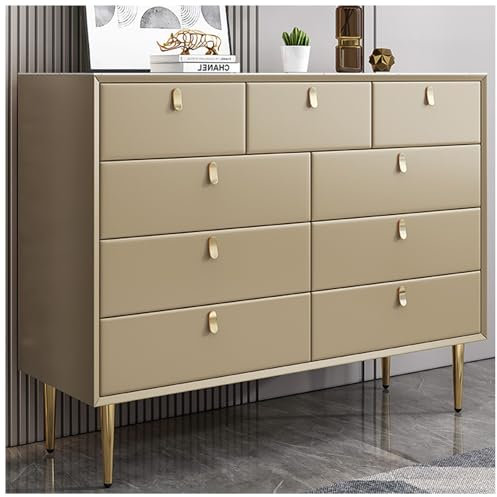 Commode blanche à 9 tiroirs – Commode en bois pour chambre à coucher, plus grand espace de rangement – Commode de rangement pour chambre à coucher
