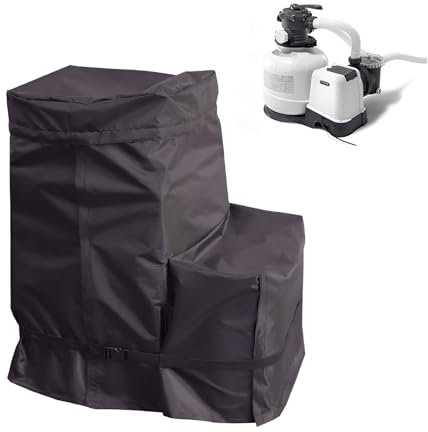 Cubierta Bomba Piscina, 25.9 x 24.4 x 28.3 Pulgadas Sistema Filtro Arena Bomba Piscina, Cubierta Impermeable para Bomba Filtro 14-16 Pulgadas, 420D Oxford Tarpaulina Completa para Jardín