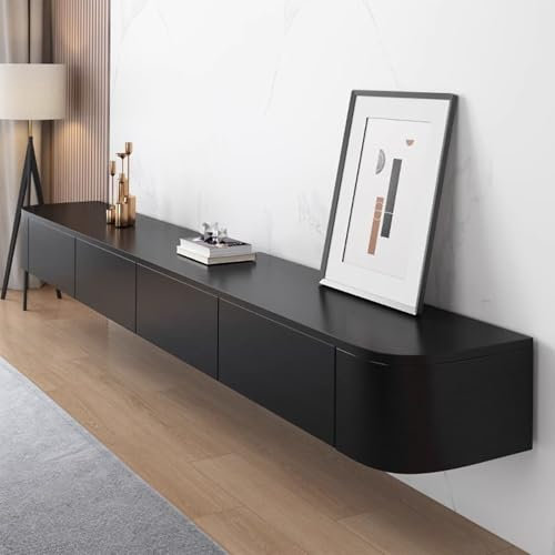 SZKTHD Meuble TV Flottant Meuble TV Mural De Salon Meuble TV Suspendu avec Tiroirs Console Multimédia TV(Noir,260CM/102.4IN)