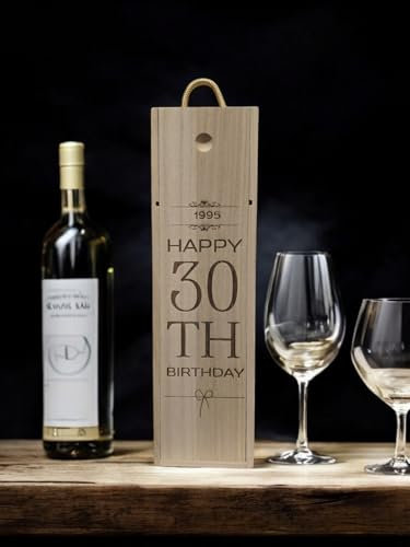 Personalized Wooden Wine Box,Birthday Gift, Single Bottle Storage Case with Engraving