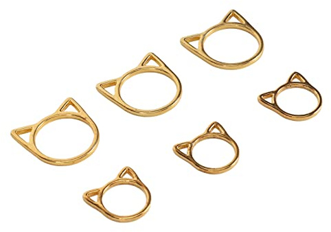 Maschenmarkierer mit Katzenohren, goldfarben, zum Basteln, Überzug, niedliche Maschenmarkierringe für Schmuckherstellung, 30 Stück