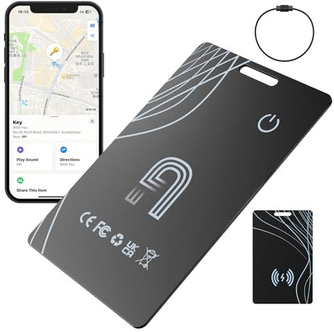 Air Tag Karte Wallet Tracker Card - Smart Air Tracker Tag, Bluetooth-Tracker, Kompatibel mit Apple Wo ist (nur iOS 14.5+), Schlüsselfinder für Koffer/Katzen/Tasche/Kinder/Hunde/Auto, Kabelloses Laden