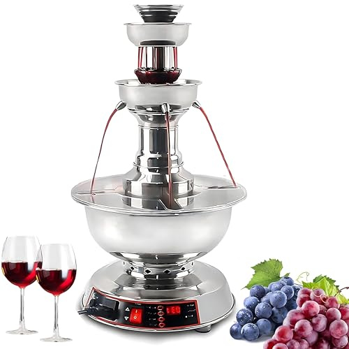 RoyceBee Elektrischer Getränke Tower 3.5L mit Temperaturregelung (0-100°C) - 3-Stufiger Partybrunnen Für Kalte & Warme Getränke Wie Wein, Cocktail - Ideal Für Feiern