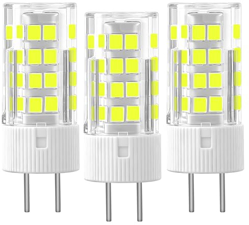LUHMQ G5.3 LED Birne, GU5.3 Bi-Pin Sockel MR16 LED Lampen,AC/DC 12V-24V,3W=30W – für Spotlight Track Lighting,Landschaftsbeleuchtung, Reflektorlampe Clear Glass Lens Design (Kaltesweiß 6000k, 3 Stück)