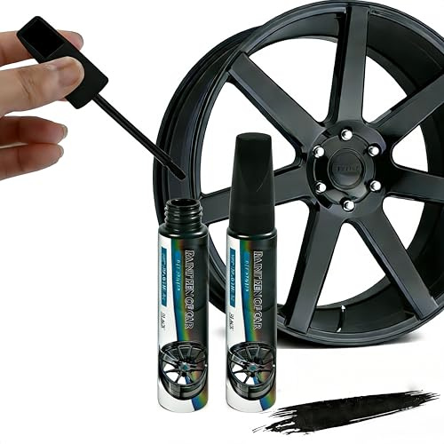 Cutiolly Lackstift Schwarz,Lackstift Auto,Lackstift Schwarz Matt,Felgen Reparaturset,Autolack Kratzer Entferner,Felgen Lackstifts,Felgenreparatur Lackstifts,Felgen Ausbesserungslack (2pcs)
