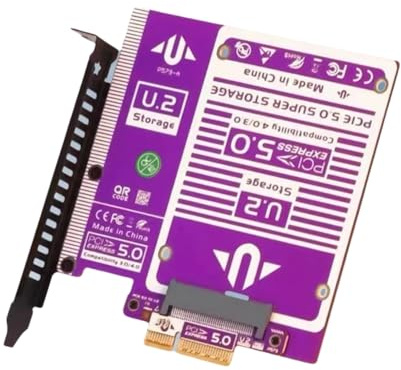 Bosiyrggrl Erweiterungskarte für PCIe 5.0 zu U.2/U.3 NVMe Gen3 zu SFF8639 128Gbps U.2 SSD Kompatibel mit PCIe 4.0/3.0/2.0 für PCIe-Erweiterung