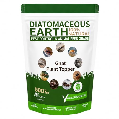 Growcery Gnat Plant Topper, Diatomaceous Earth, 500G | For Indoor Plants