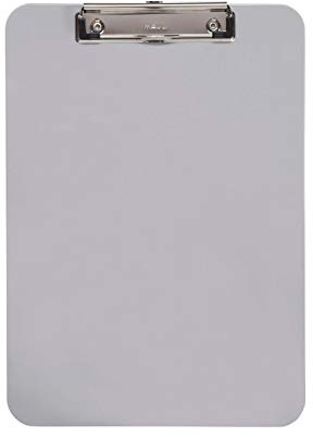 MAUL Klemmbrett A4 | Schreibbrett aus Kunststoff im DIN A4 Format | Clipboard zum Aufhängen | moderner Klemmer zur Aufbewahrung von Papier | für Büro, Küche und Werkstatt | Grau