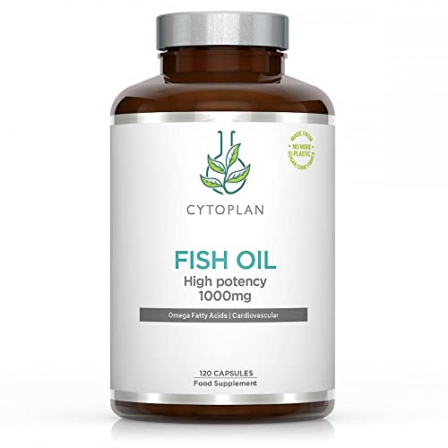 Cytoplan Fish Oil High Potency Omega 3 EPA/DHA Capsules 120 – Supports Cognitive Health – Boosts Energy Metabolism – Immune System Support