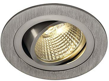 SLV NEW TRIA 77 I Downlight aluminium 3000K rund, Einbauleuchte, Einbauspot, Deckeneinbauleuchte, Spot, Deckenspot, Einbaustrahler, Deckenstrahler, Wohnzimmer, Badezimmer