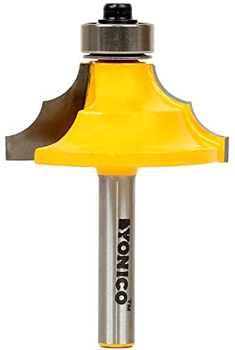 Yonico 13130q - Double Round Over Edge Forming Router Bit, Cutting Depth: 1/2 - 1/4 Shank