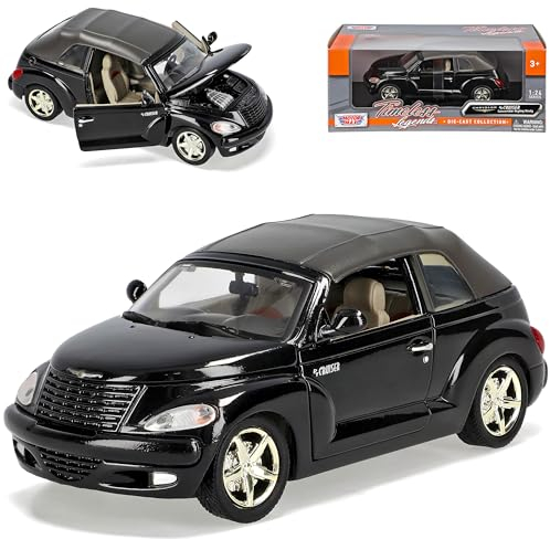 Motormax Chrysler PT-Cruiser Cabrio Schwarz 2000-2010 1/24 Modell Auto