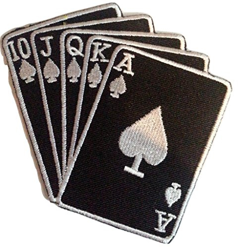 Aufnäher Patches für Jacken Jeans Kleidung Bügelbilder Flicken Stoff Patch Kleider Aufnäher Patches Aufbügler zum Aufbügeln10 cm Poker Karten