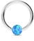 Paula & Fritz® Ring aus Edelstahl Chirurgenstahl 316L [Dicke: 1.2mm; Länge: 8mm; Kugelgröße: 3mm] für Lippe, Nase, Augenbraue mit Opal Blau