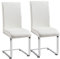 Yaheetech Lot de 2 Chaises de Salle à Manger Assise en Similicuir Rembourrée épais Cadre en Métal Blanche