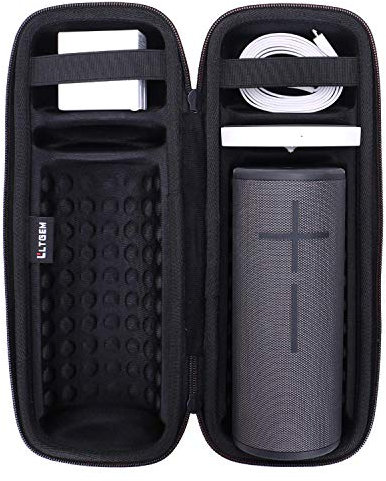 LTGEM Hard Travel Carrying Case for Ultimate Ears Boom 3/4 Portable Waterproof Bluetooth Speaker and Charger Dock, Black