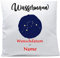 SL-Store GbR Kissen mit Namen Sternzeichen Wassermann Datum 40x40 cm inkl. Füllung Kuschelkissen Wunschtext, Kissen Farbe:Vorderseite weiß/RS rot