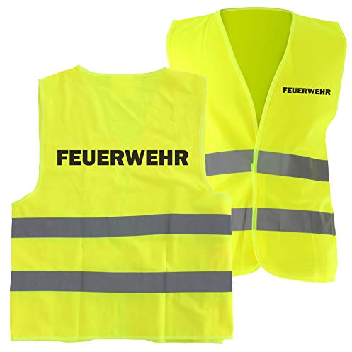 1 Stück Warnweste FEUERWEHR Sicherheitsweste mit Druck auf Rücken und Brust