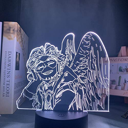 Anime My Hero Academia Hawks 3D Illusion Lampe für Kinder Schlafzimmer Dekoration Atmosphäre Manga LED Nachtlicht Jungen Geburtstagsgeschenk-16 Farbe mit Fernbedienung