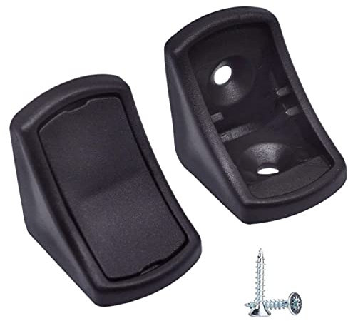 Confezione da 100 staffe per mensole nere, 24 x 24 mm, giunti angolari per mobili, giunti angolari in plastica a 90 gradi, ad angolo retto, viti incluse (100, nero)