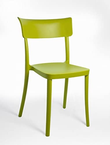 SARETINA Silla de Polipropileno de Colores de diseño, para Exterior, Comedor, Cocina y Bar, apilable, 9 Colores (8, Verde ácido)