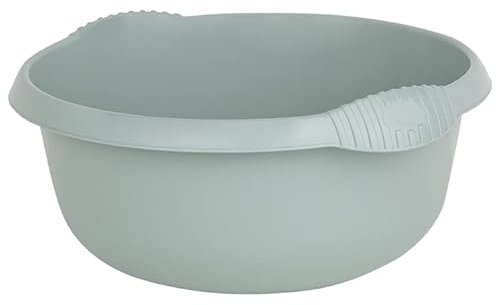 JMS we create smile - Silver Sage High Grade Plastic Round Washing Up Bowl - Kitchen Basin Sink Tidy Organiser (36 cm)