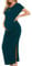 Smallshow Femme Longue Robe Grossesse Fente latérale Robes Maternité Teal S