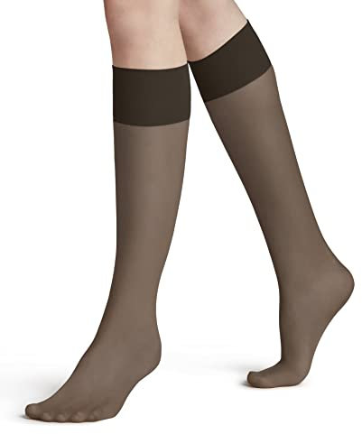 FALKE Damen Kniestrümpfe Pure Matt 20 DEN W Kh transparent einfarbig 1 Paar, Braun Brenda 5179, 39-42