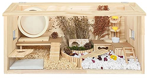 QZSM Hamsterkäfig - Hamsterkäfig mit Zubehör Kleintierkäfig Hamster-Stall mit Laufrad Käfig für Hamster Oder Mäus Heimtiercenter Nager Käfig Hamsterkäfig (Size : 80 * 40 * 40cm)