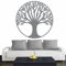 INDIGOS UG - Wandtattoo Wohnzimmer - Wandaufkleber Baum des Lebens - 2 - Lebensbaum Weltenbaum - 80x80 cm - Silber - Aufkleber Kinderzimmer Schlafzimmer Küche Badezimmer Büro Dekoration