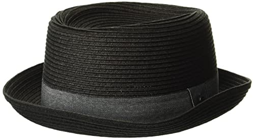 Ted Baker Herren Axelly Strohhut für Pork Pie Hut, Schwarz, SMALL