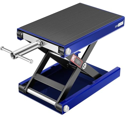 VIVOHOME Motorcycle Scissor Lift Jack Height Adjustable Heavy Duty Steel with Anti Slip Wide Deck Hoist Crank Center Stand 500KG Capacity for Motorcycles, ATVs, Dirt Bikes