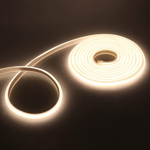 HEGEHE COB Neon LED Streifen, 230V 288leds/m Superhell Hohe Dichte, Diffusion Neon Flex LED Schlauch für Innen Aussenbereich Heim Küche DIY Deko (Natürliches Weiß, 1M)