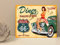 1x Diner Route 66 Rustic Metal Plaque Sign Gift House Novelty (mt424) (250mm x 200mm)