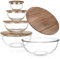 dokaworld Glassware Collection from (Set of 5 Mixing Bowls with Acacia Lids)