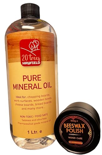 Chopping Board Oil Pure 20 Trees Mineral Oil 1 Litre and Wax