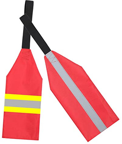 BESPORTBLE 2pcs Kayak Safety Flag Canoe Safety Flag Reflective Strip Red Oxford Cloth Foldable Lightweight Design
