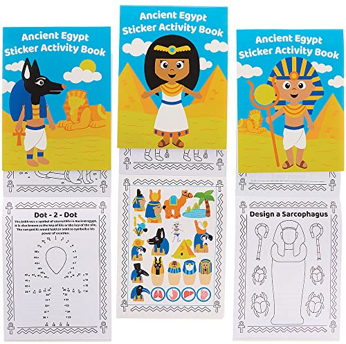 Baker Ross FX616 Altes Egypten-Sticker-Aktivitätsbücher - 8er-Packung, Sticker-Bücher-Partytütenfüller für Kinder