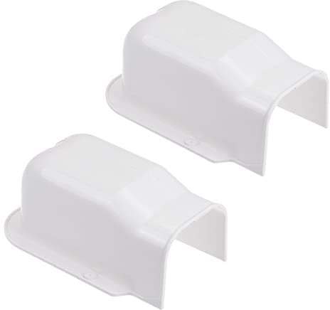 PATIKIL 3 PVC Decorative Line Cover, 2 Pack Wall Entry Cap Tubing Parts Accessories for Air Conditioner Central AC Heat Pump, White