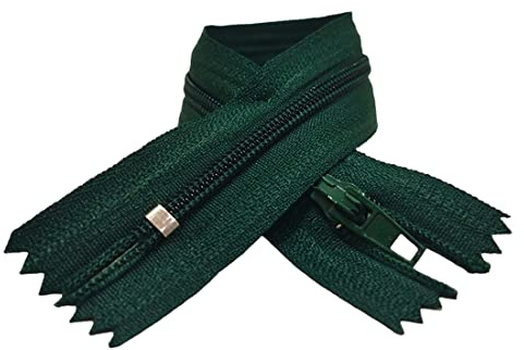 10 Chiusure Lampo in Nylon, 24 Colori e Misure, Cerniera per Cucire, Chiusure Lampo per Cucire su Vestiti, Tessuti, Chiusuri Lampo al Metro n.3, 10 x 30 cm, verde 138