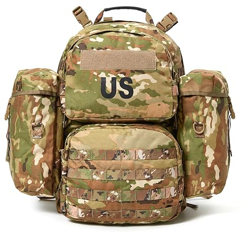 Akmax.cn MOLLE II Medium Taktischer Rucksack - Authentischer Militärrucksack mit ABS-Außenrahmen, abnehmbaren Seitentaschen, modularem Design für schwere Lasten (50L, OCP)