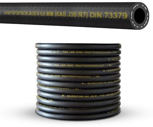 Manguera de combustible (6 mm) por metros, para gasolina, combustible, diésel, aceite (SAEJ30R7) DIN73379 (diámetro interior: 6,0 mm/diámetro exterior: 12,0 mm)