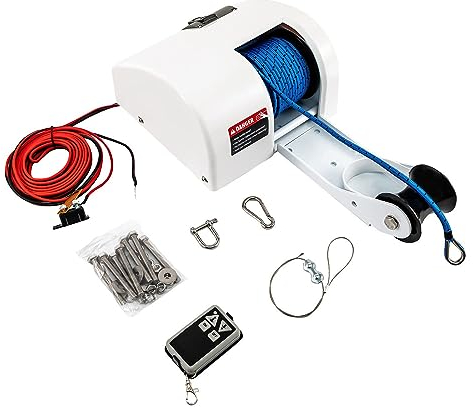 ANXYYDS Verricello Elettrico per Ancoraggio per Barche 12V Verricello Elettrico per Salpa Ancora 45LBS con Telecomando Senza Fili per Acqua salata