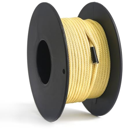 NewDoar Linee in kevlar intrecciato resistenti all'abrasione, 1,5 mm, 120 m, ad alta resistenza, resistente all'usura, ignifugo, adatto per campeggio, lenze per aquiloni, pesca, linee EDC (15,2 m)