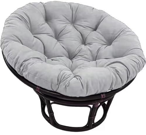 Papasansessel Kissen, Kissen für Hängesessel, wasserdichte Kissen Rund, Stuhlkissen Outdoor, Sitzkissen Gartenstuhl, Grau, 110CM