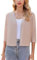 Zeagoo Bolero Mujer Elegante Bolero Chaqueta Corta Informal Cárdigan Manga 3/4 Cárdigan Champán XL