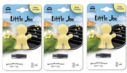 3er Pack Little Joe Lufterfrischer fürs Auto zur Montage an jedem Lüftungsgitter +/-45 Tage Frische im Auto (Pina Colada/hellgelb)
