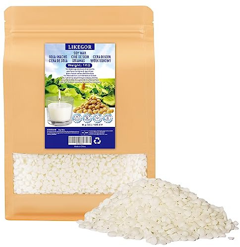 Cera di soia in fiocchi di cera di soia naturale per fare candele (1 kg)