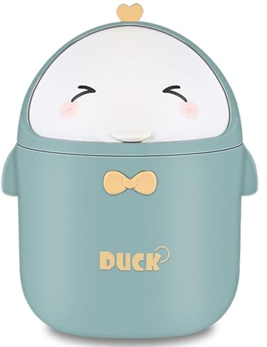 TUHNHGD Mini poubelle avec couvercle, jolie poubelle de table de dessin animé, mini poubelle de table avec couvercle, boîtes portables, petits fromages pour la maison, le bureau, le salon, le bureau